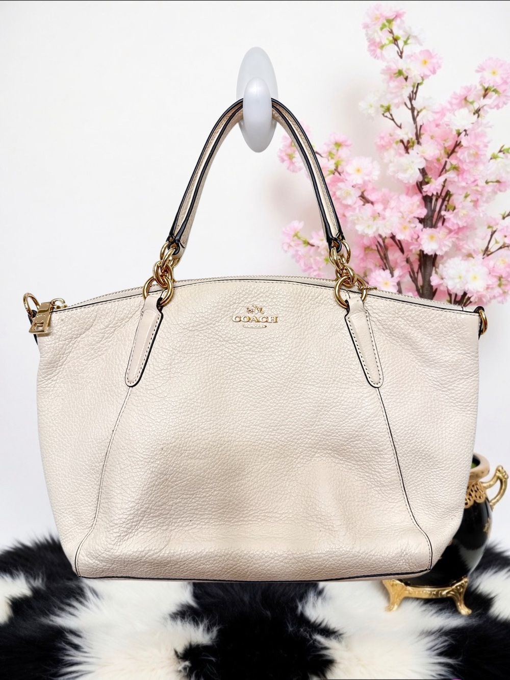 COACH KELSEY PEBBLE LEATHER SATCHEL